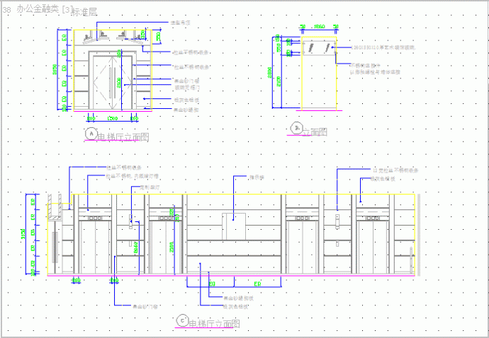 某地金融类办公标准层装修CAD设计图_图1