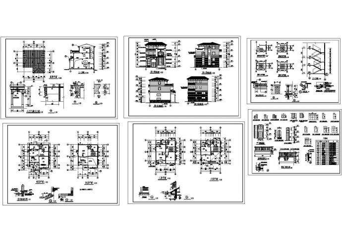 3+1夹层别墅全套建筑设计施工图_图1