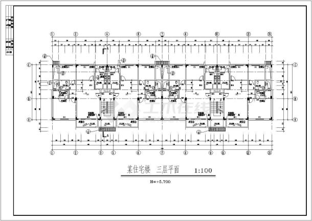 大学城安置区公寓之建筑全套CAD平面图-图二