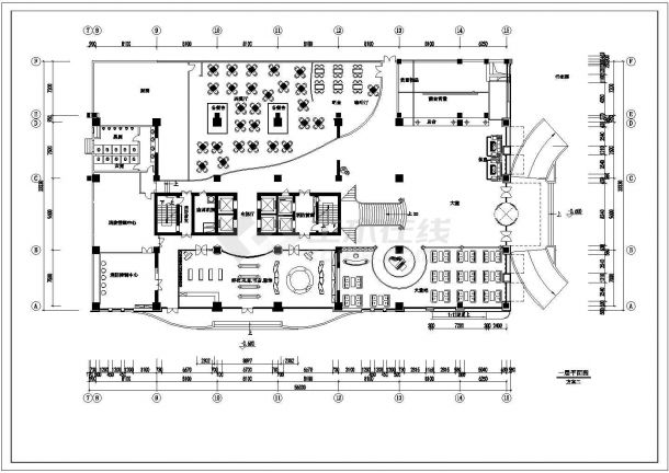 某地酒店一至五层装修CAD设计图-图一