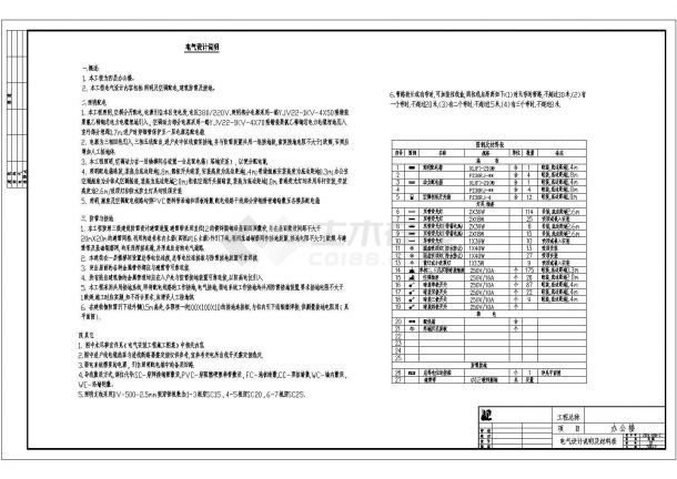 办公楼全套电气详细施工平面cad图纸-图一