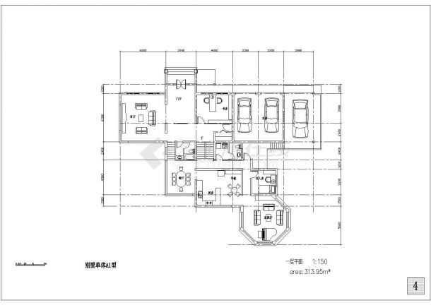 一整套别墅建筑CAD施工设计图纸(给排水、电气装修等)-图一