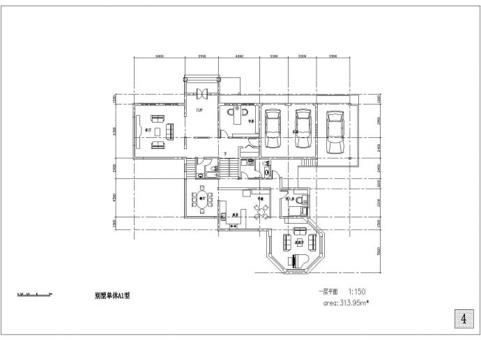 一整套别墅建筑CAD施工设计图纸(给排水、电气装修等)_图1