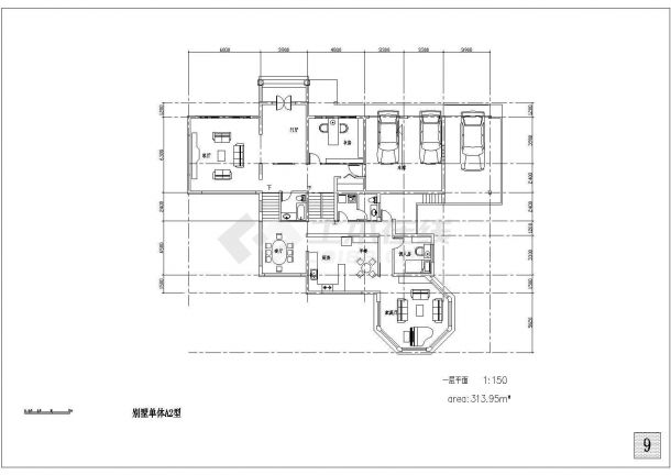 一整套别墅建筑CAD施工设计图纸(给排水、电气装修等)-图二