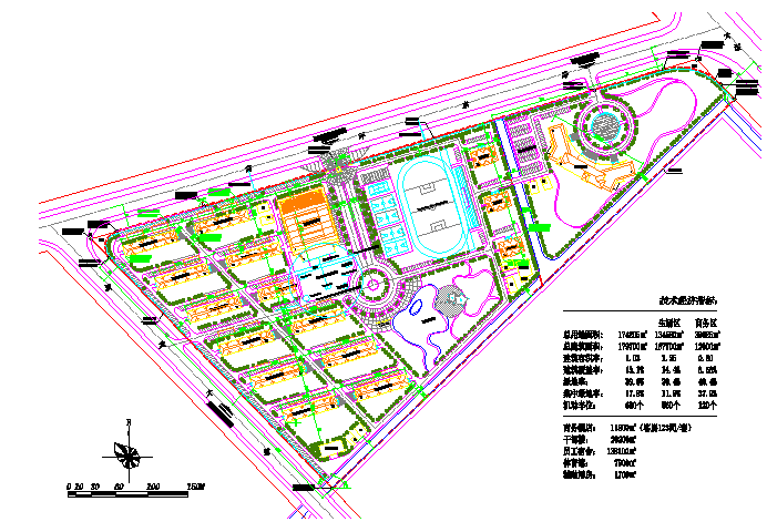 小区及广场规划绿化总平面图