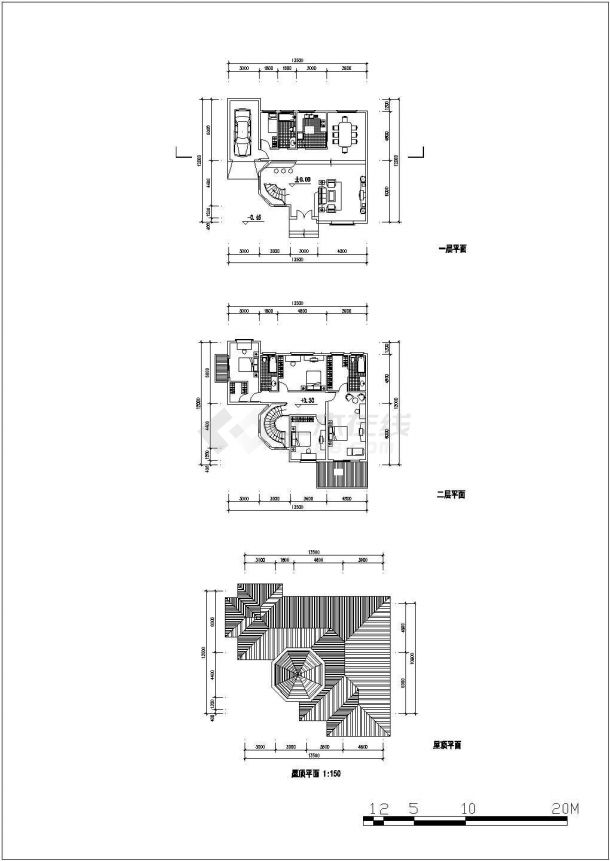 同里小别墅方案设计CAD图纸（全套）-图一