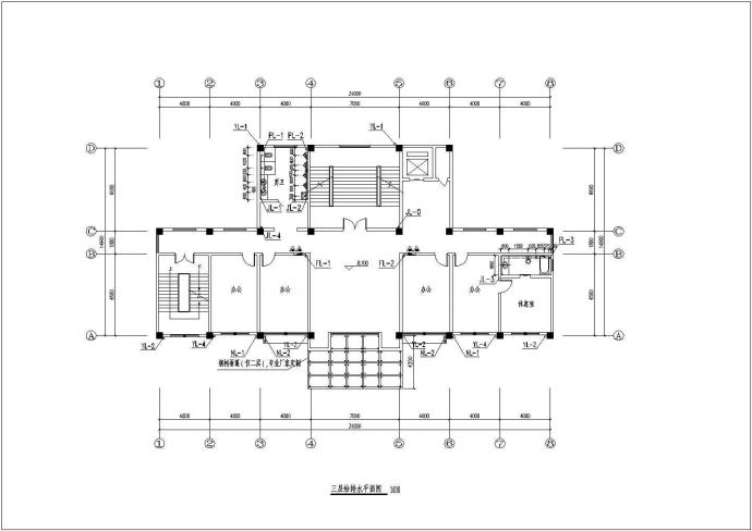 某单位六层砖混结构办公楼给排水消防设计方案图_图1