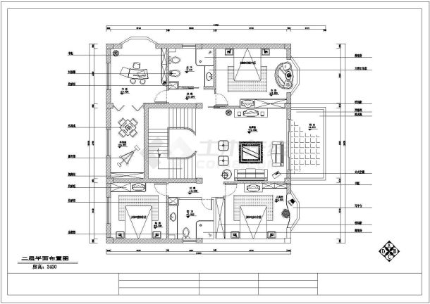 一套简单的室内装修设计cad施工图-图一