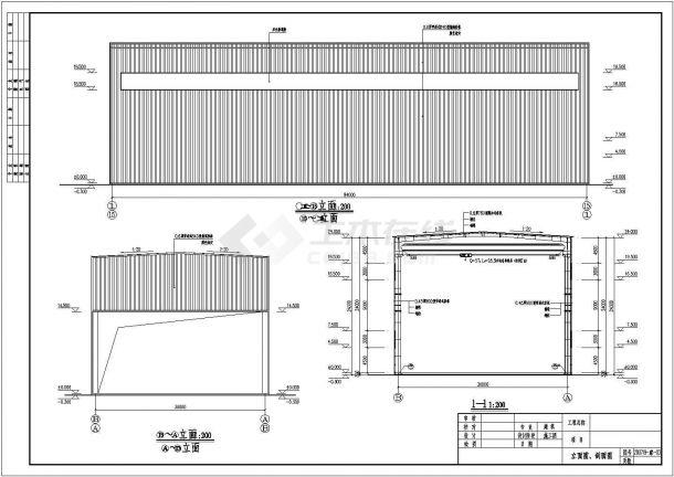 某钢结构厂房结构施工图（包含建筑设计）-图二