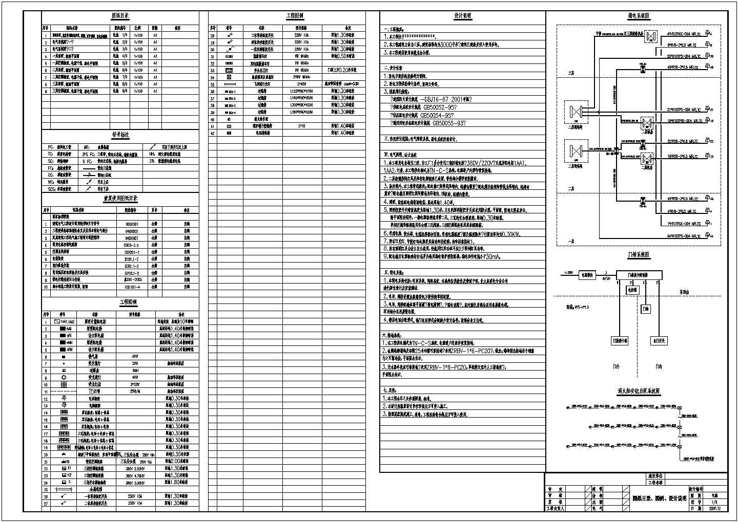 办公楼强电、弱电电气设计全套cad施工图
