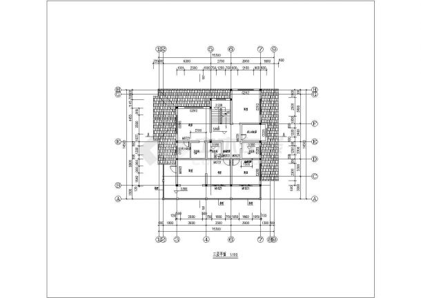 三层小别墅建筑cad图纸（节点详细）-图二