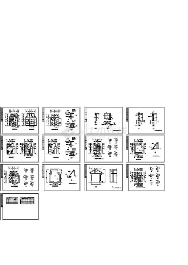 江西某一层别墅样板房竣工设计cad图纸，共13张-图一