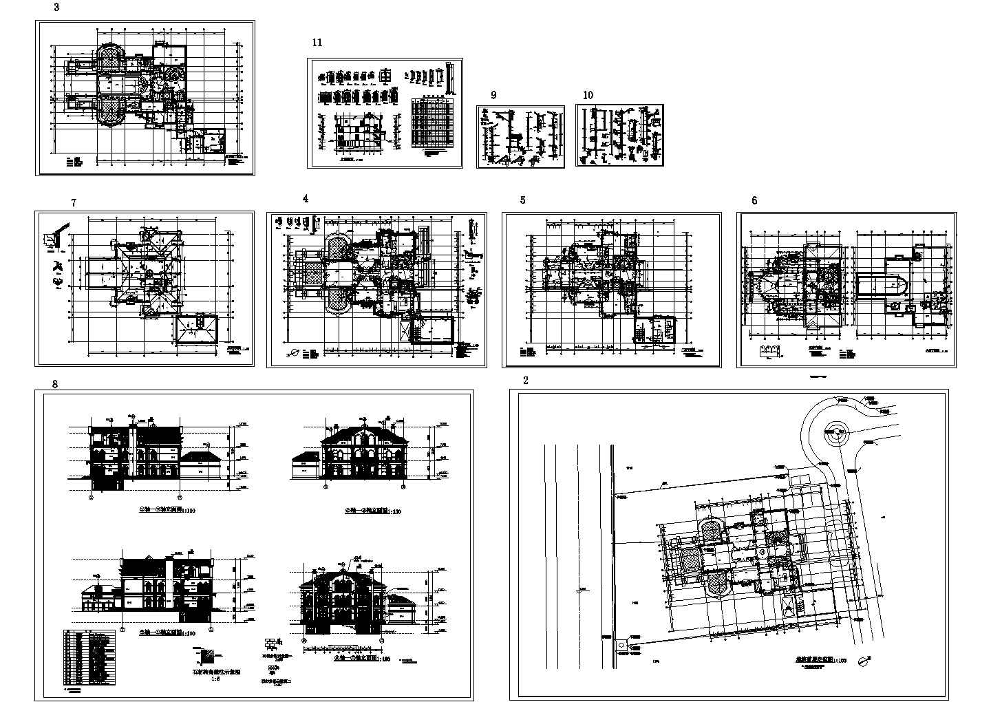 -1+3层意大利式别墅全套建筑设计施工图