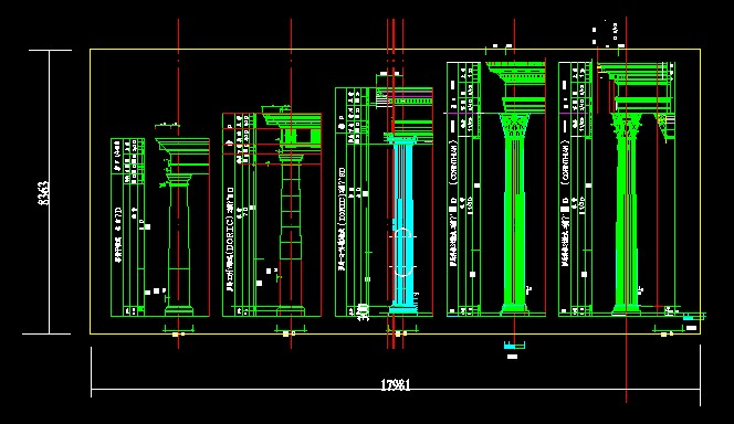 罗马柱式CAD详图_图1