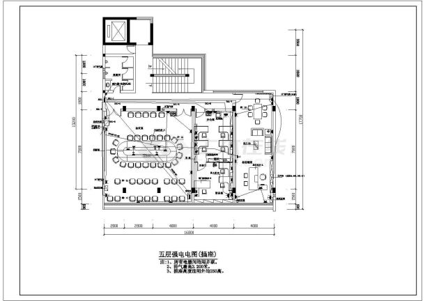 办公室电气施工全套详细cad图纸-图一