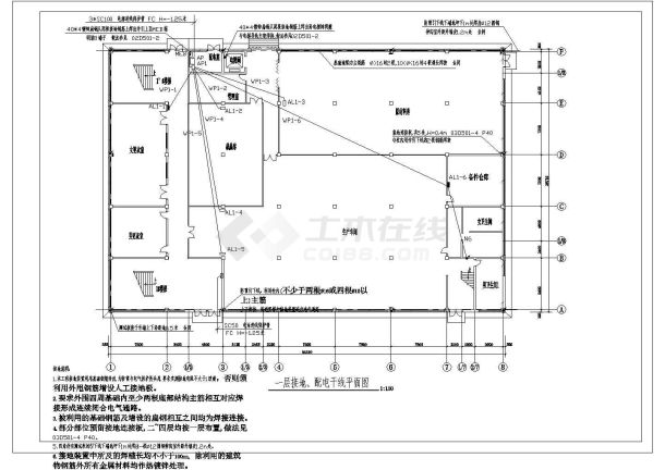 某地区大型四层工业厂房电气施工图-图二