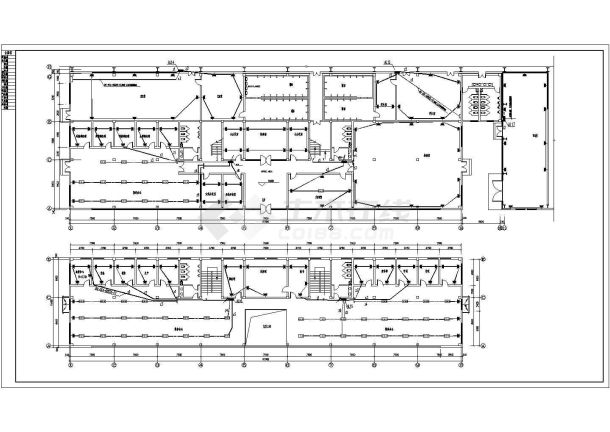 车间、办公楼电气设计全套cad施工图-图一