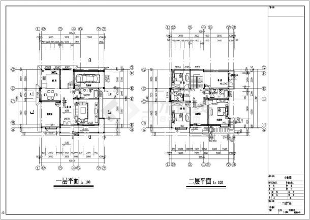 某别墅建筑cad施工图（含设计说明）-图二