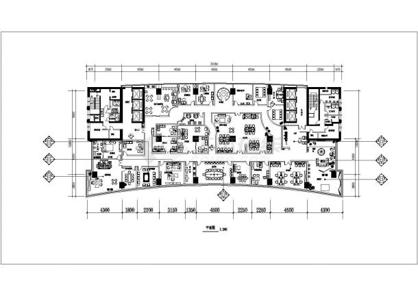 某地大型商厦的总建筑平面图及各层平面图（全套）-图二