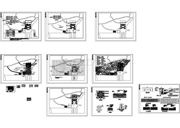 公园入口方案设计CAD施工图-图一