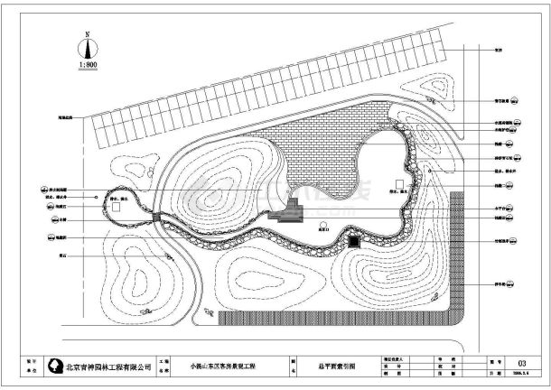 温泉度假村景观工程全套cad施工图纸-图一