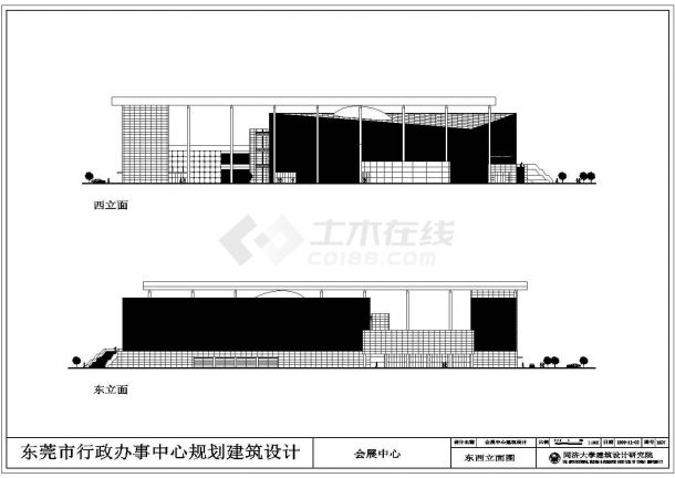 某会展中心cad施工图纸-图一