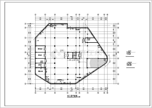 某地大型农贸市场建筑施工图-图一