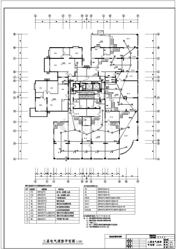 某地区高层电梯住宅消防设计CAD图-图一