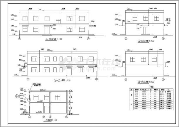 工厂小食堂建筑cadf施工图-图一