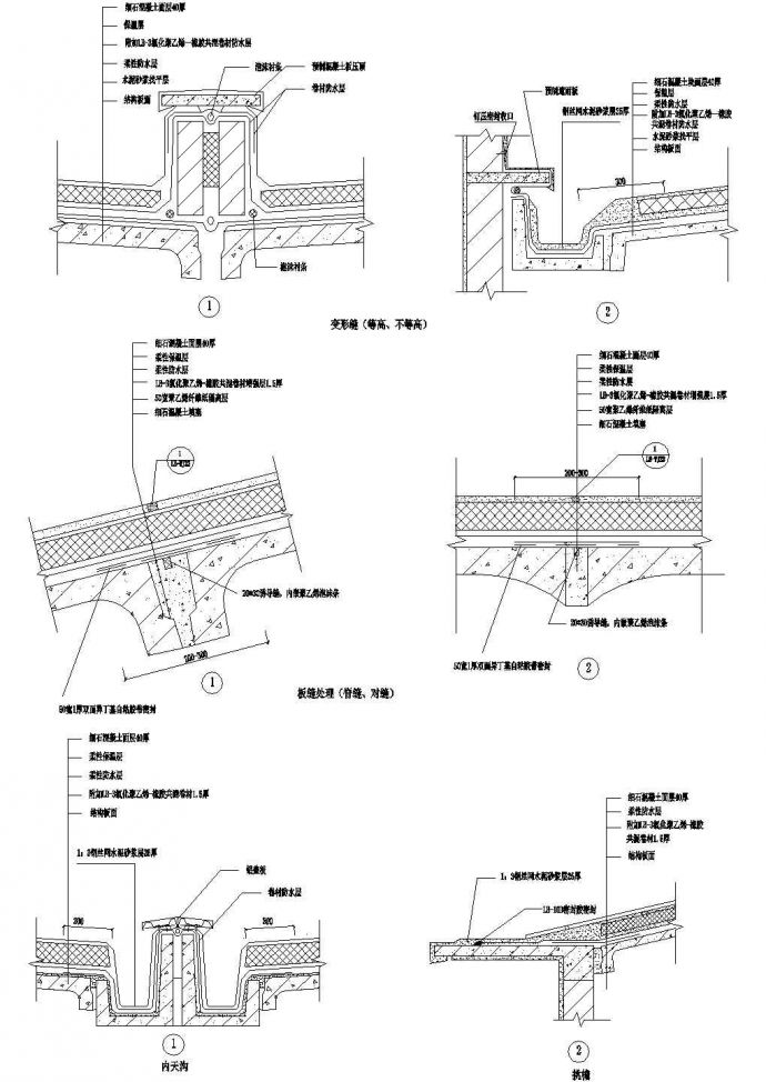 预制屋面防水节点合集CAD图纸方案设计_图1