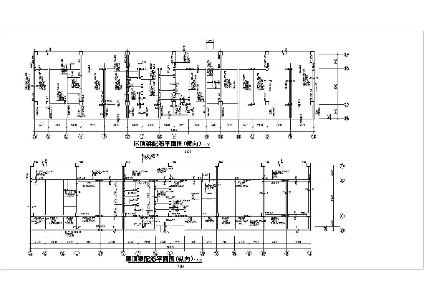 某商务办公大厦cad框架结构施工工程图