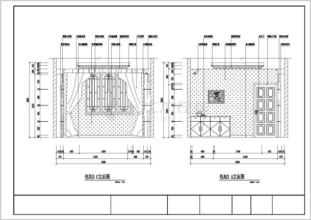 豪华包间装修设计方案全套CAD平面图-图一