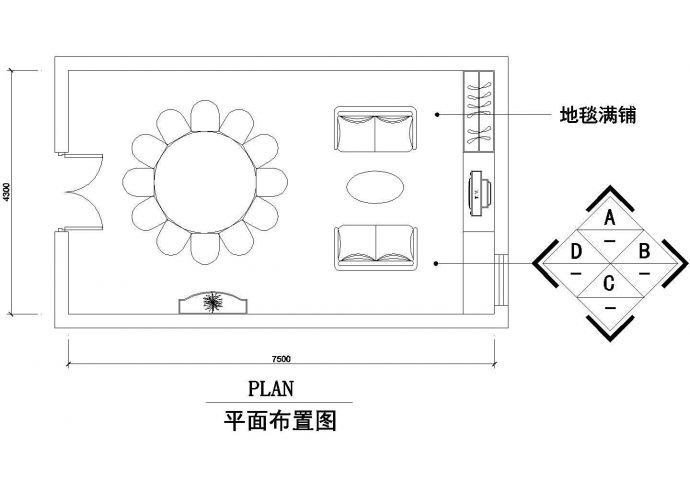 广州某私人小餐厅室装修设计CAD图_图1