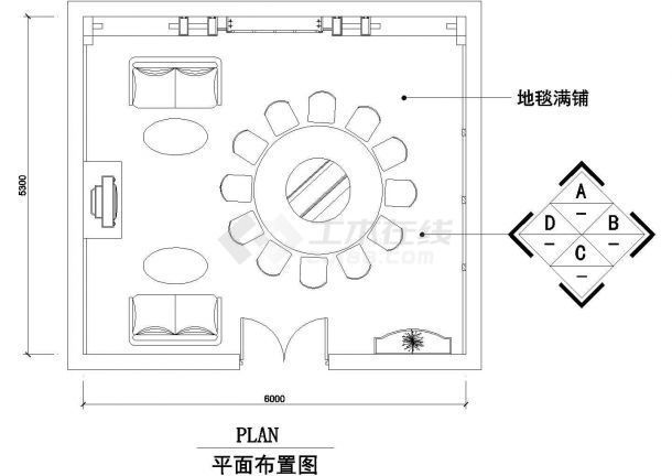 上海某私房菜馆装修设计CAD图-图一