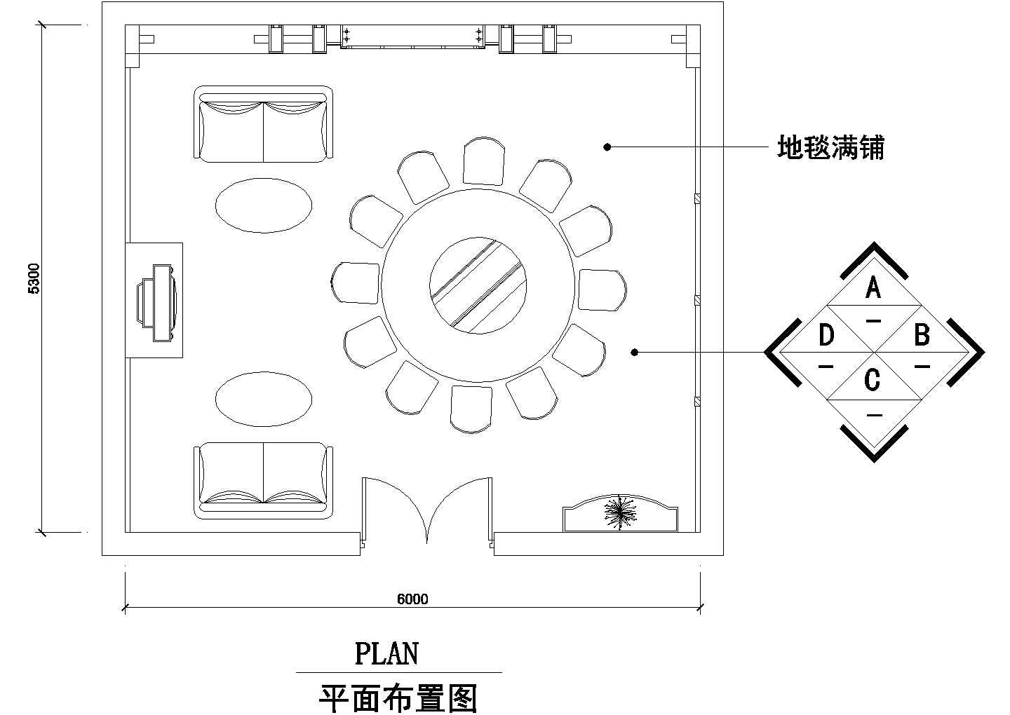 上海某私房菜馆装修设计CAD图