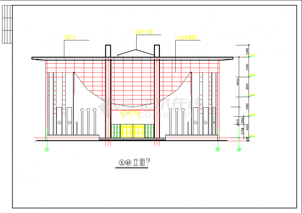城建图书馆建筑设计CAD施工方案图-图一