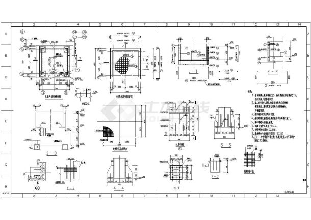 某电厂电梯井钢框架结构设计施工图-图二