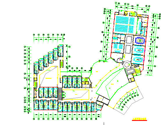 5星级酒店2-3层建筑施工平面图