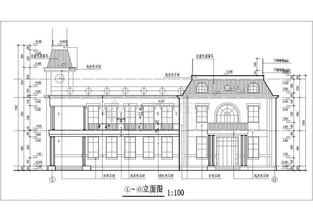 某二层会所建筑CAD设计方案施工图纸-图一