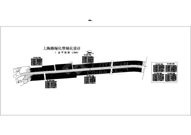 上海路绿化带绿化设计CAD详图-图一