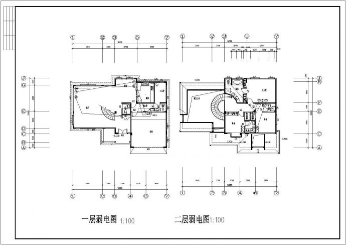 某地区美式独栋别墅电气设计CAD图_图1