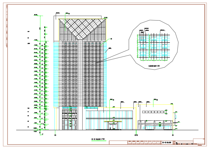 某二十一层五星级酒店建筑扩初设计施工CAD图_图1