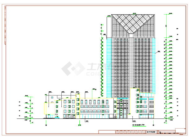 某二十一层五星级酒店建筑扩初设计施工CAD图-图二