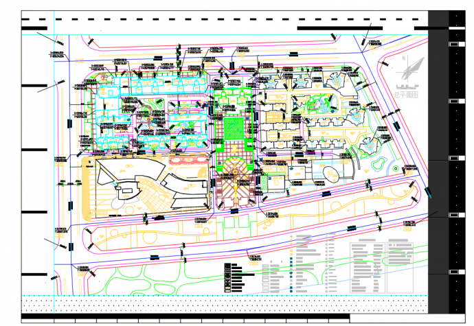 某地十九层酒店建筑总平面规划CAD图（含效果图）_图1