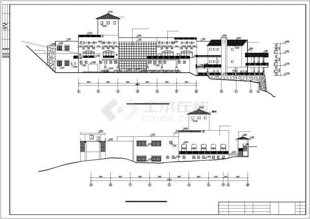 某地五星级温泉渡假村综合服务中心建筑方案图-图二
