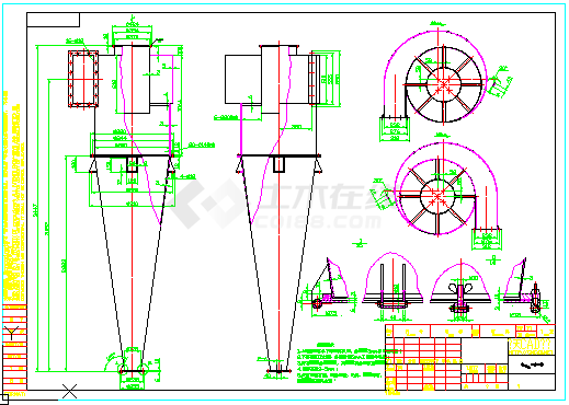 800旋风图除尘器设计图-图一