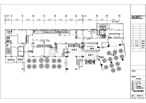 【北京】总部基地二层中餐厨房装修设计图纸-图二