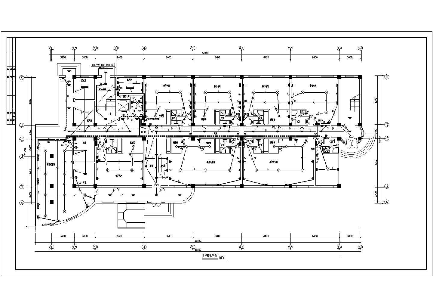 西安某宾馆电气设计方案CAD施工图
