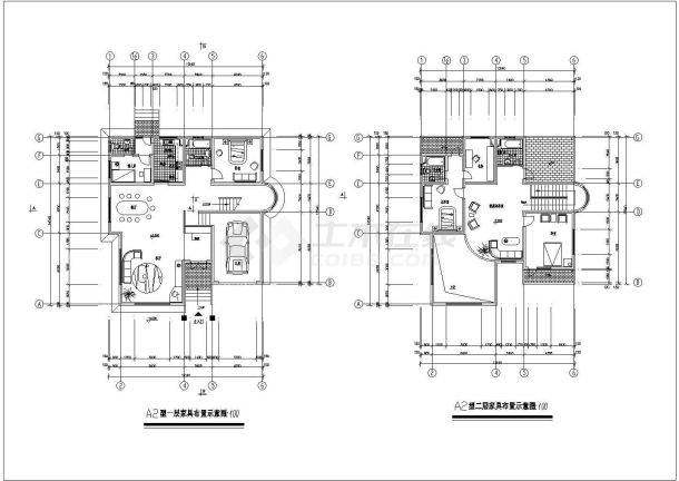 某地经典的别墅建筑施工图（共15张）-图二