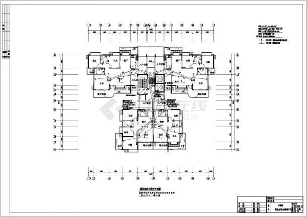 某地区住宅小区18层住宅楼电气施工CAD图-图一